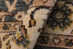 handmade Traditional Kafkaz Green Beige Hand Knotted RECTANGLE 100% WOOL area rug 4X6