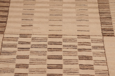 handmade Modern Gabbeh Beige Brown Hand Knotted RECTANGLE 100% WOOL area rug 10' x 14'