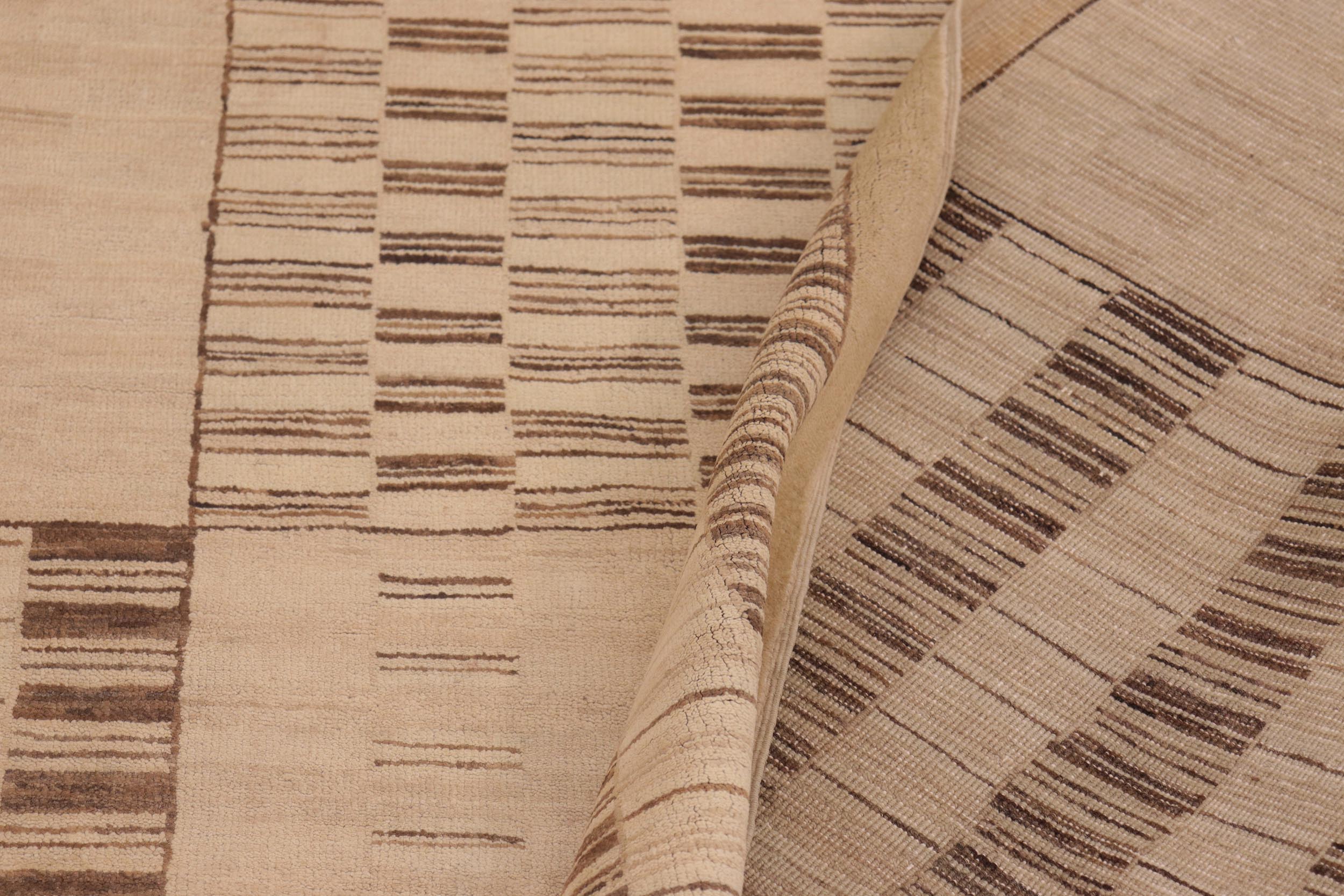 handmade Modern Gabbeh Beige Brown Hand Knotted RECTANGLE 100% WOOL area rug 10' x 14'