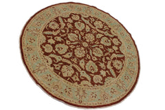 A11800 710"x 8 0"Traditional                   8x8BrownGREENHand-knotted                  Pakistan   100% Wool  Round      652671215414