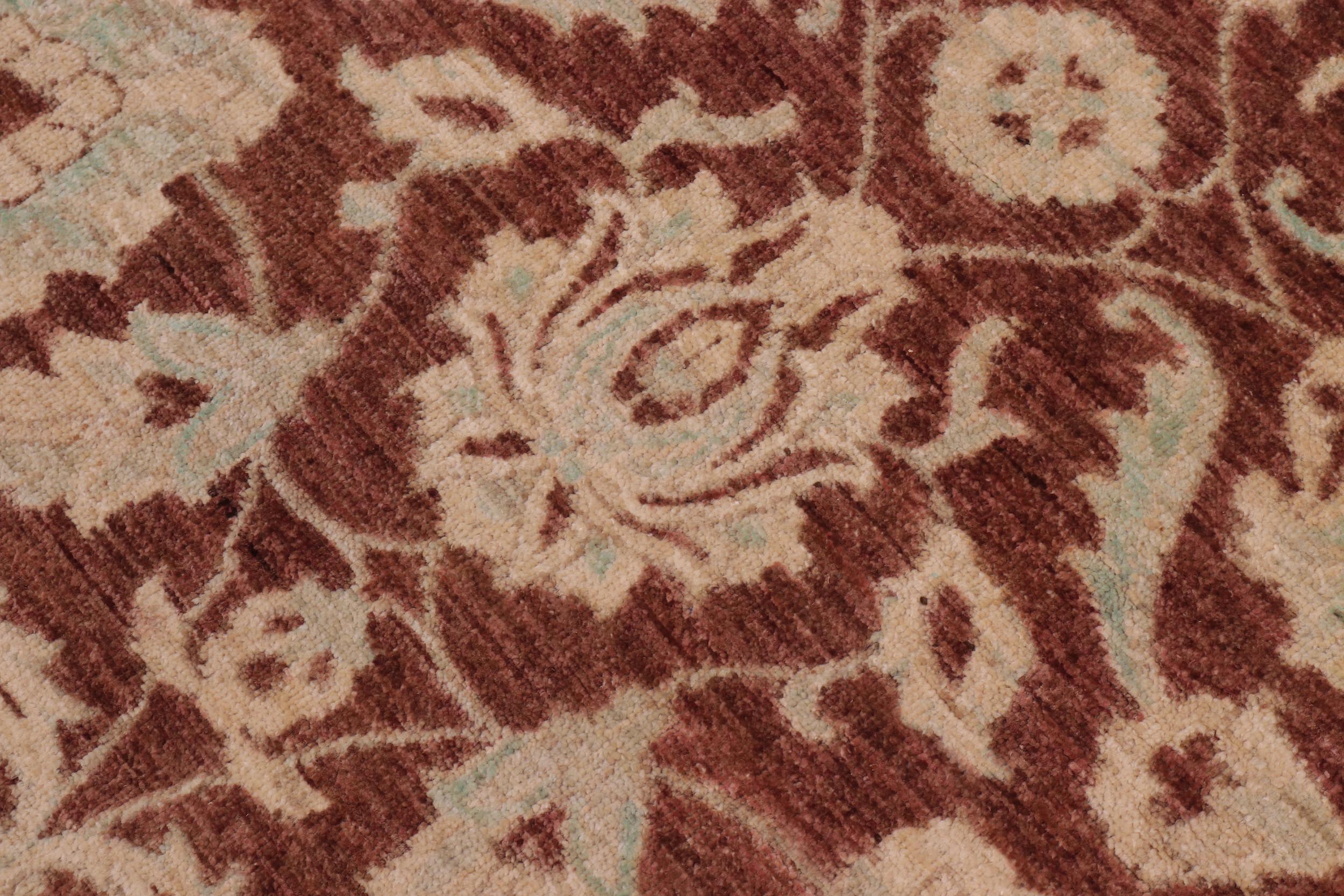 handmade Traditional Kafkaz Brown Lt. Green Hand Knotted ROUND 100% WOOL area rug 8' x 8'