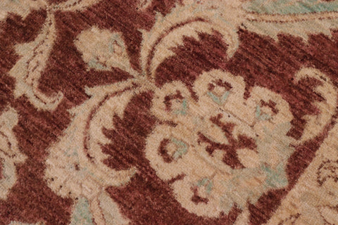 handmade Traditional Kafkaz Brown Lt. Green Hand Knotted ROUND 100% WOOL area rug 8' x 8'