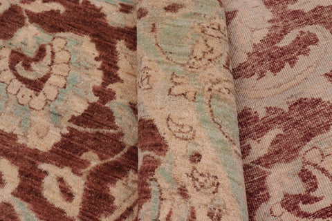 handmade Traditional Kafkaz Brown Lt. Green Hand Knotted ROUND 100% WOOL area rug 8' x 8'