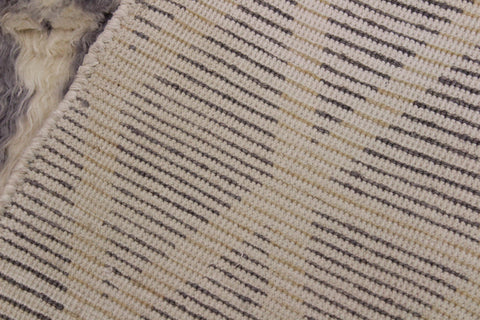 handmade Geometric Moroccan Ivory Grey Hand Knotted RECTANGLE 100% WOOL area rug 4' x 6'