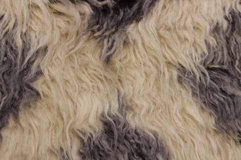 handmade Geometric Moroccan Grey Ivory Hand Knotted RECTANGLE 100% WOOL area rug 5' x 8'