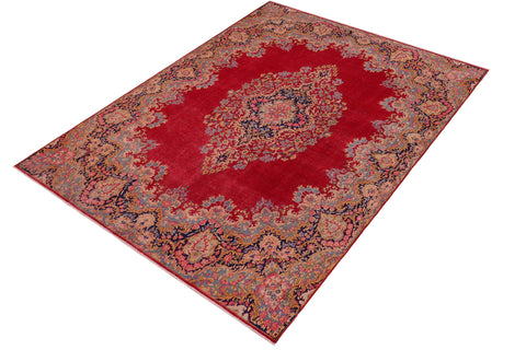 handmade Vintage Vintage Red Blue Hand Knotted RECTANGLE 100% WOOL area rug 10' x 13'