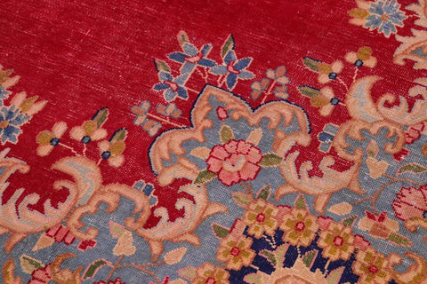 handmade Vintage Vintage Red Blue Hand Knotted RECTANGLE 100% WOOL area rug 10X13