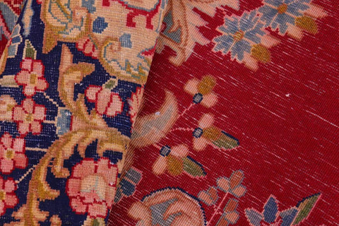 handmade Vintage Vintage Red Blue Hand Knotted RECTANGLE 100% WOOL area rug 10X13