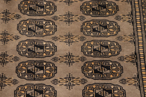 handmade Geometric Bokhara Grey Black Hand Knotted RECTANGLE 100% WOOL area rug 5X8