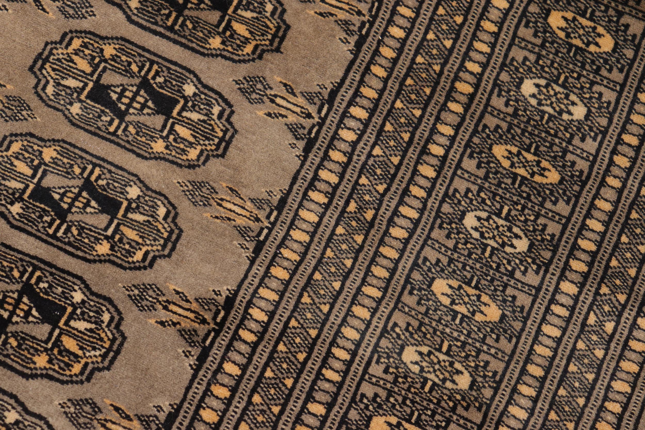 handmade Geometric Bokhara Grey Black Hand Knotted RECTANGLE 100% WOOL area rug 5X8