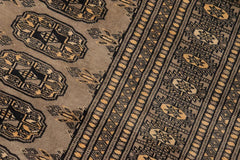 handmade Geometric Bokhara Grey Black Hand Knotted RECTANGLE 100% WOOL area rug 5X8