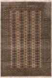 Tribal Bokhara Stahl Grey/Black Wool Rug - 5'1'' x 8'2''
