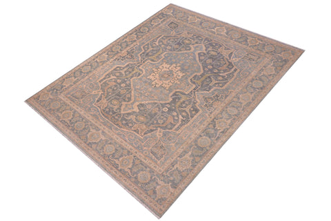 handmade Traditional Kafkaz Gray Lt. Blue Hand Knotted RECTANGLE 100% WOOL area rug 8' x 10'