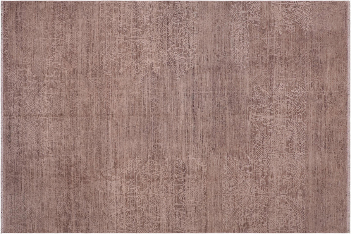 handmade Modern Kafkaz Grey Ivory Hand Knotted RECTANGLE 100% WOOL area rug 8' x 10'