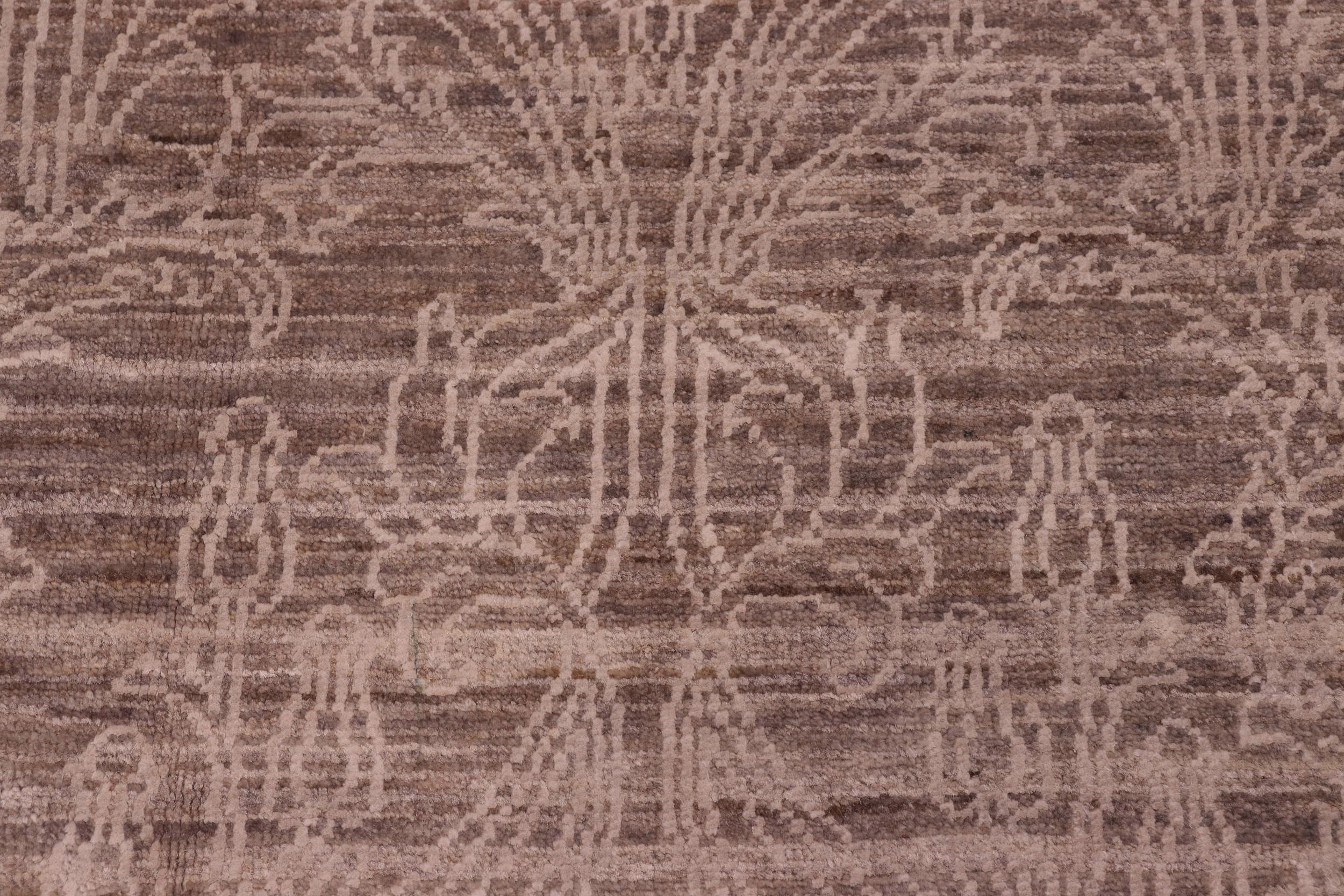 handmade Modern Kafkaz Grey Ivory Hand Knotted RECTANGLE 100% WOOL area rug 8' x 10'
