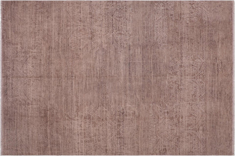 handmade Modern Kafkaz Grey Ivory Hand Knotted RECTANGLE 100% WOOL area rug 8' x 10'
