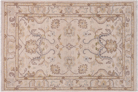 handmade Traditional Kafkaz Ivory Gold Hand Knotted RECTANGLE 100% WOOL area rug 3x5
