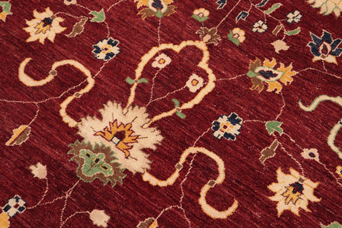 handmade Traditional Kafkaz Red Blue Hand Knotted RECTANGLE 100% WOOL area rug 10x14