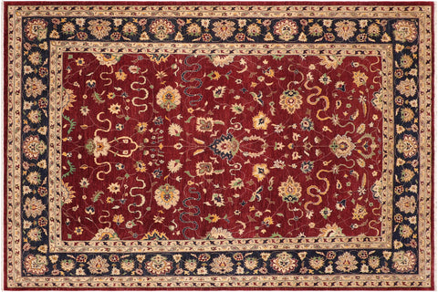 handmade Traditional Kafkaz Red Blue Hand Knotted RECTANGLE 100% WOOL area rug 10x14