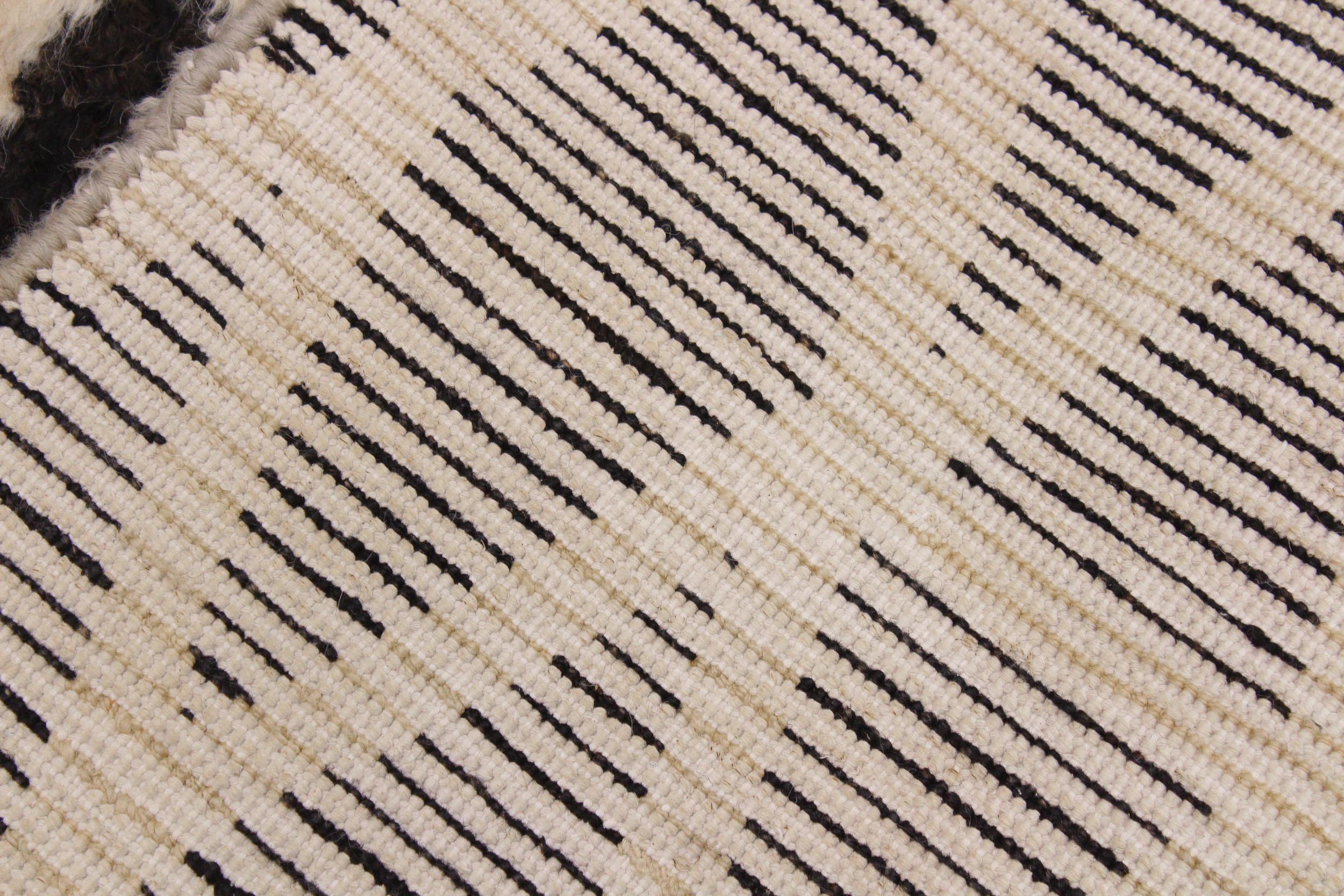 handmade Geometric Moroccan Dark Brown Ivory Hand Knotted RECTANGLE 100% WOOL area rug 4' x 6'
