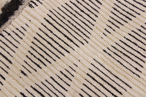handmade Geometric Moroccan Dark Brown Ivory Hand Knotted RECTANGLE 100% WOOL area rug 4' x 6'