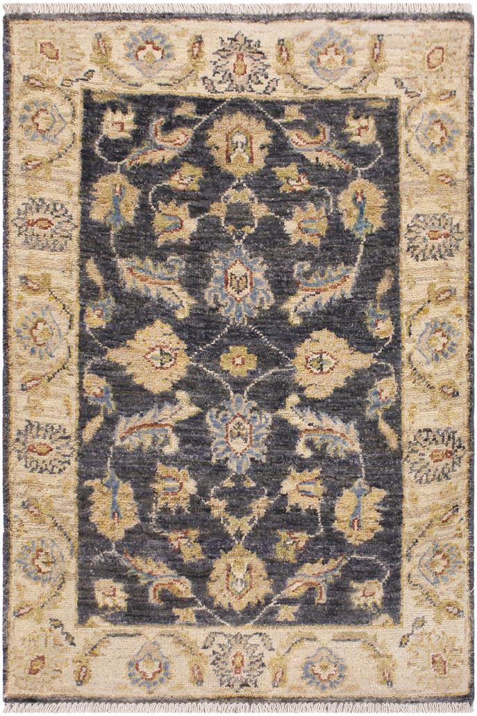 handmade Traditional Kafkaz Grey Ivory Hand Knotted RECTANGLE 100% WOOL area rug 2X3