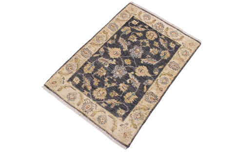 handmade Traditional Kafkaz Grey Ivory Hand Knotted RECTANGLE 100% WOOL area rug 2x3