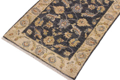 handmade Traditional Kafkaz Grey Ivory Hand Knotted RECTANGLE 100% WOOL area rug 2X3