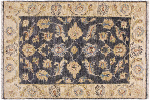 handmade Traditional Kafkaz Grey Ivory Hand Knotted RECTANGLE 100% WOOL area rug 2x3
