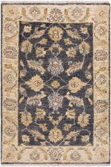 handmade Traditional Kafkaz Grey Ivory Hand Knotted RECTANGLE 100% WOOL area rug 2X3