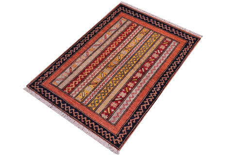 handmade Transitional Shawl Blue Rust Hand Knotted RECTANGLE 100% WOOL area rug 2x3