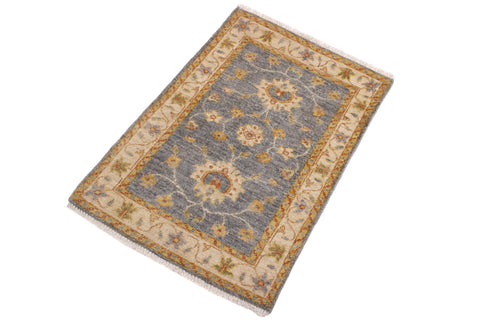handmade Traditional Kafkaz Grey Red Hand Knotted RECTANGLE 100% WOOL area rug 2x3