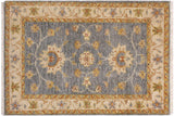 Bohemian Ziegler Starling Grey/Red Hand-Knotted Wool Rug - 2'0'' x 2'11''