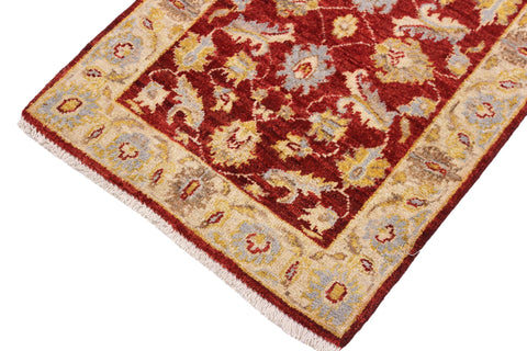 handmade Traditional Kafkaz Red Ivory Hand Knotted RECTANGLE 100% WOOL area rug 2x3