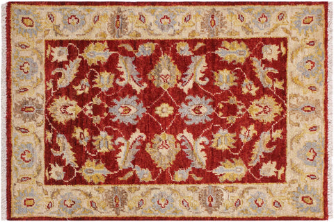 handmade Traditional Kafkaz Red Ivory Hand Knotted RECTANGLE 100% WOOL area rug 2x3