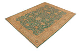 handmade Traditional Kafkaz Green Tan Hand Knotted RECTANGLE 100% WOOL area rug 10 x 14