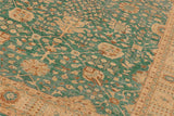 handmade Traditional Kafkaz Green Tan Hand Knotted RECTANGLE 100% WOOL area rug 10 x 14