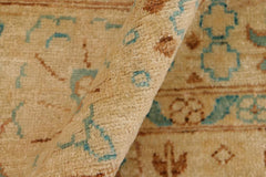 handmade Traditional Kafkaz Green Tan Hand Knotted RECTANGLE 100% WOOL area rug 10X14