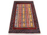handmade Transitional Shawl Red Blue Hand Knotted RECTANGLE 100% WOOL area rug 2x3