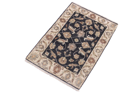 handmade Traditional Kafkaz Grey Ivory Hand Knotted RECTANGLE 100% WOOL area rug 2x3