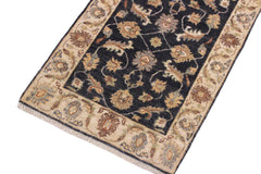 handmade Traditional Kafkaz Grey Ivory Hand Knotted RECTANGLE 100% WOOL area rug 2X3