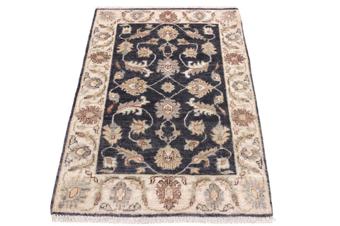 handmade Traditional Kafkaz Grey Ivory Hand Knotted RECTANGLE 100% WOOL area rug 2x3