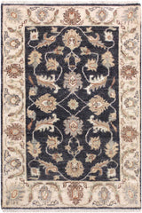 handmade Traditional Kafkaz Grey Ivory Hand Knotted RECTANGLE 100% WOOL area rug 2X3