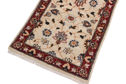 handmade Traditional Kafkaz Ivory Red Hand Knotted RECTANGLE 100% WOOL area rug 2x3