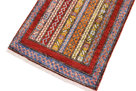 handmade Transitional Shawl Rust Blue Hand Knotted RECTANGLE 100% WOOL area rug 2x3