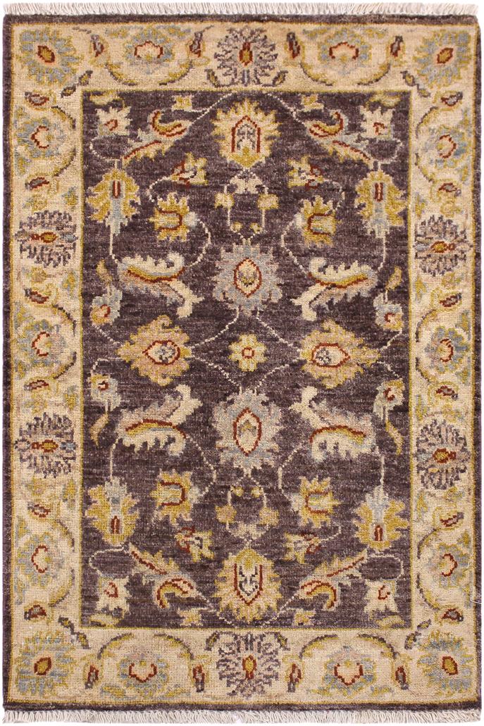 handmade Traditional Kafkaz Brown Ivory Hand Knotted RECTANGLE 100% WOOL area rug 2X3