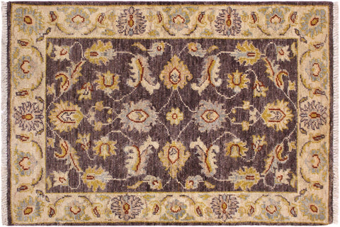 handmade Traditional Kafkaz Brown Ivory Hand Knotted RECTANGLE 100% WOOL area rug 2x3