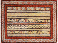 handmade Transitional Shawl Rust Grey Hand Knotted RECTANGLE 100% WOOL area rug 2x3