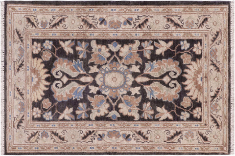 handmade Traditional Kafkaz Grey Ivory Hand Knotted RECTANGLE 100% WOOL area rug 2' x 3'