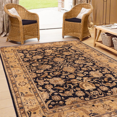 handmade Traditional Kafkaz Blue Tan Hand Knotted RECTANGLE 100% WOOL area rug 10x13